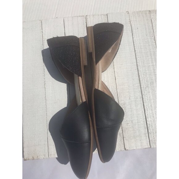 TOMS Jutti d'Orsay Black Flat, Slip On Women's Shoes Sz 7 EU 37.5 EUC Glitter - Picture 15 of 16